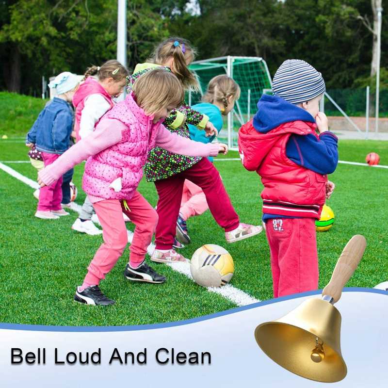 4.33 Inch Large Hand Call Bell with Wood Handle,for Kids and - 图0