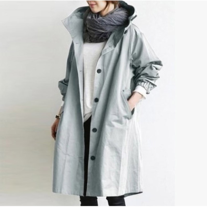 Fashion Womens nch Coats Hooded Long 2021 Spring Autumn Wind-图1