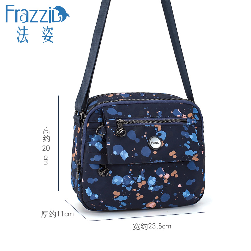 Frazzil/法姿女包斜挎包新款休闲尼龙帆布包简约单肩时尚小方包潮 - 图1