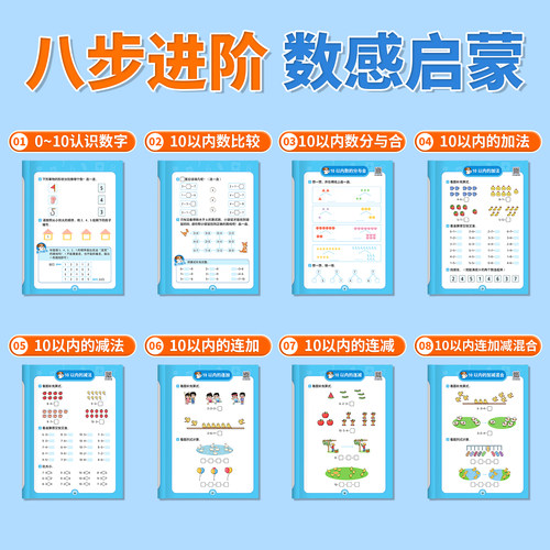 口算天天练幼小衔接10 20以内加减法练习册全套每日一练一年级口算题卡幼儿学前班十数学思维训练题50 100幼儿园中大班算数本教材 - 图1
