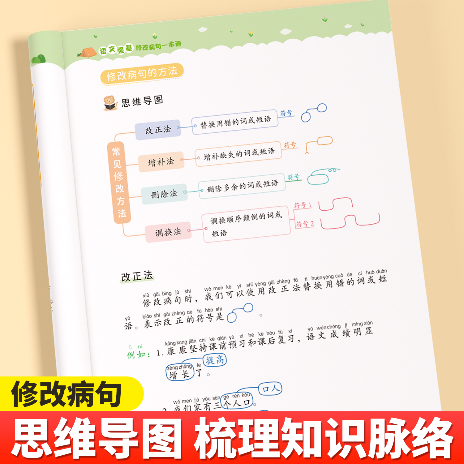 斗半匠语文强基修改病句标点符号一本通扩句缩句重难点专项训练专项练习三年级小学语文知识大全人教版病句修改练习册注音字词句 - 图3