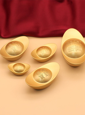 实心沙金元宝金条摆件