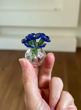 【把春天带回家】淄博琉璃插花摆件仿真花束永生花礼物桌面装饰品