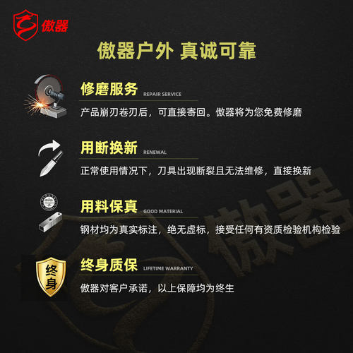 傲器三代鹰击小直刀10Cr15MoVCo野露营荒野探险多功能战术户外刀 - 图0