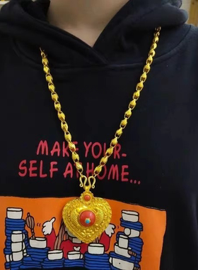 藏式双鱼项链尼泊尔爱心吊坠民族风藏装配饰个性小众饰品心形挂坠