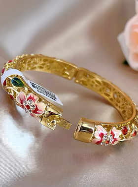 北京景泰蓝珐琅手镯细圈开口女子镂空双层内雕花掐丝旅游礼物