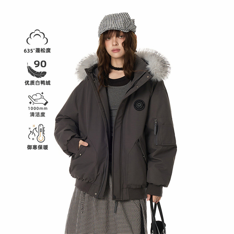 GOLFCROSS毛领轻薄羽绒服男女款冬季2025新款工装派克服外套加厚,淘宝优惠券,粉丝福利购,淘宝优惠卷