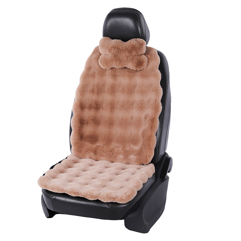 汽车坐垫冬季毛绒单片座椅车载座垫子后排短毛绒兔毛保暖加热座垫