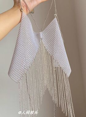 欧美夸张闪钻渔网挂颈金