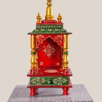 Indian handmade painted Buddhist niche for the Buddhas solid wood for the god of the statue the shrine for the pendulum the guard of the shrine with drawer