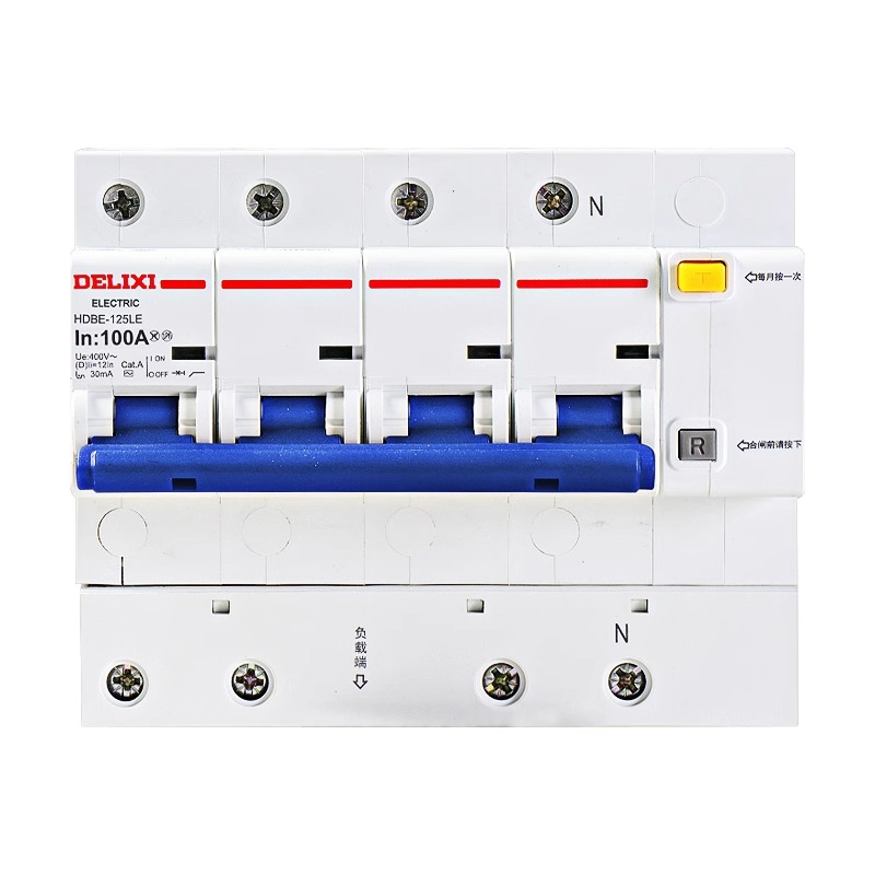德力西断路器HDBE-125LE大功率1//3P+N100A漏保空开带漏电保护总 - 图3