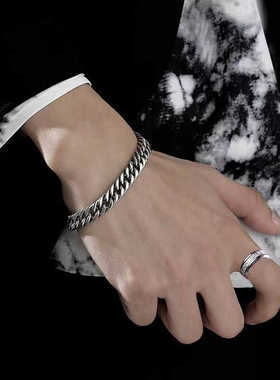 古巴链钛钢不掉色手链