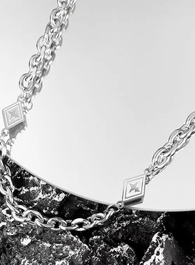 男士拼接卫衣钛钢项链