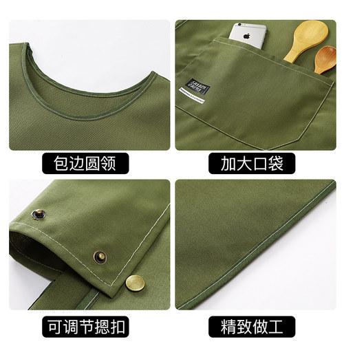 帆布围裙马甲背心透气厨房家用2026新款男定制logo印字可爱坎肩女 - 图3