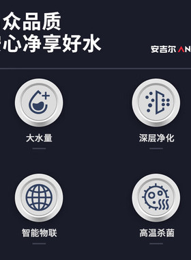 安吉尔AHR3434-8030K4 商用步进式不锈钢饮水台 净化加热一体商务