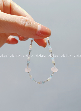 zizicz 原创小众设计感银色磨砂星星冷淡风金属甜酷少女弹力手链