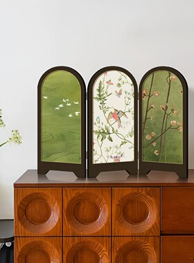 福画客厅玄关中古风屏风桌面摆件