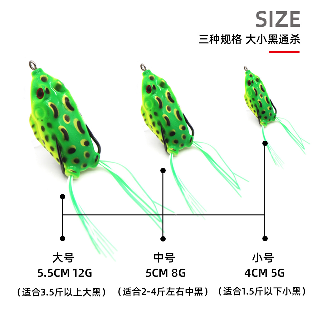 供应雷蛙路亚饵鱼饵黑鱼专杀迷你小号双钩软饵浮水远投5g量大价-图1