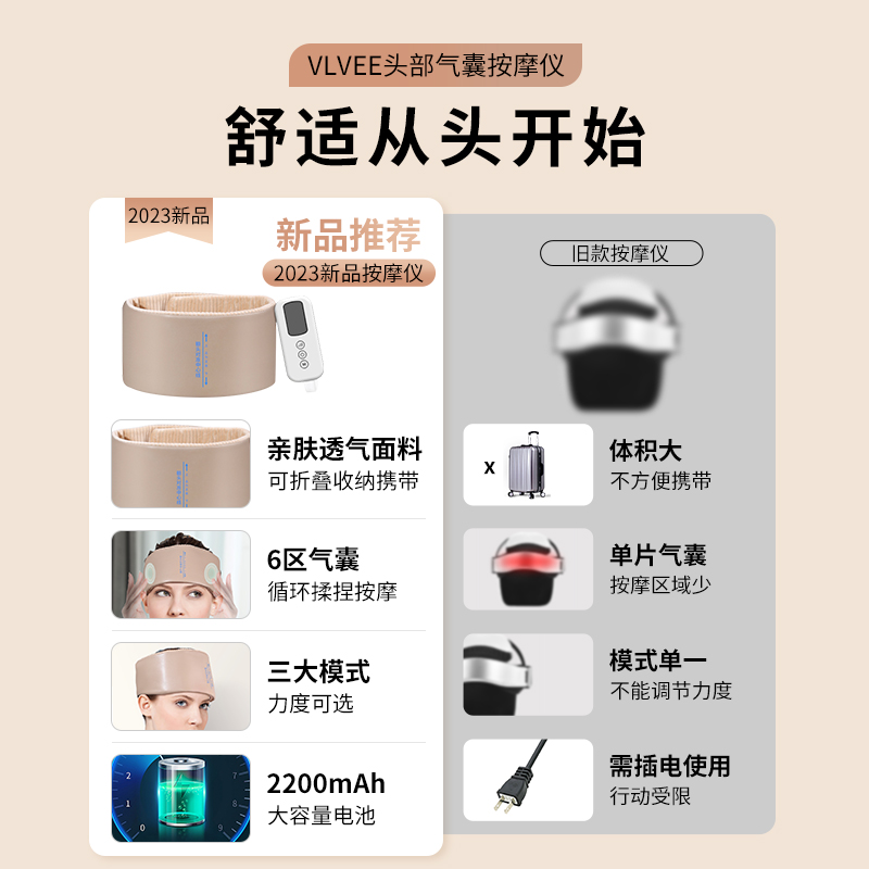 法国VLVEE圣诞礼物实用送女士老婆爸妈长辈老年人实用头部按摩器