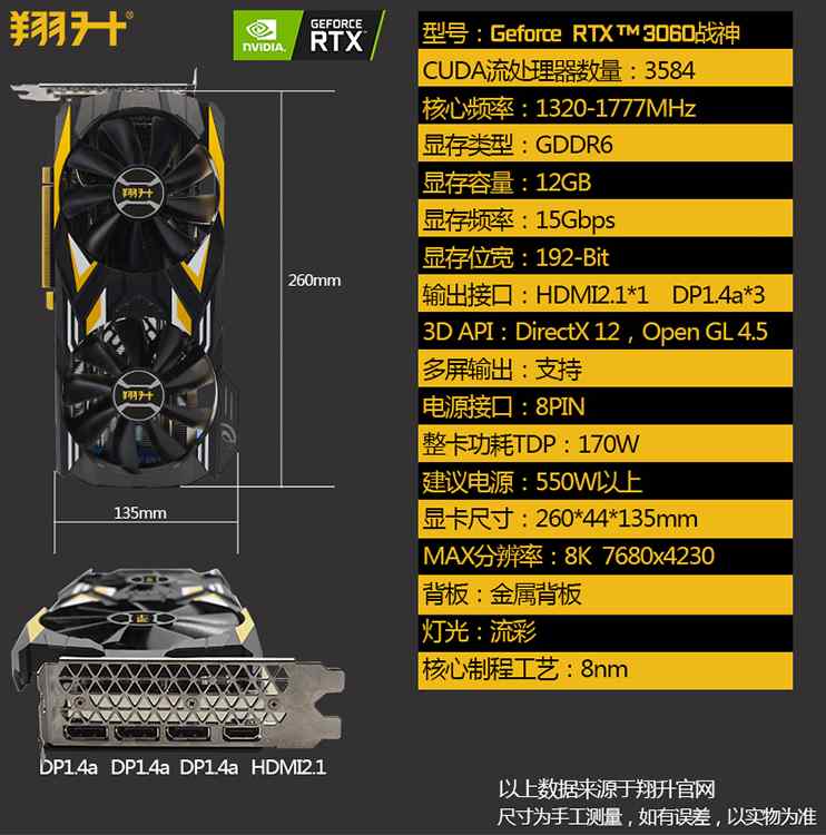 全新盈通RX6500XT 4G RTX3050 8G RTX3060 RTX3060TI台式游戏显卡 - 图1