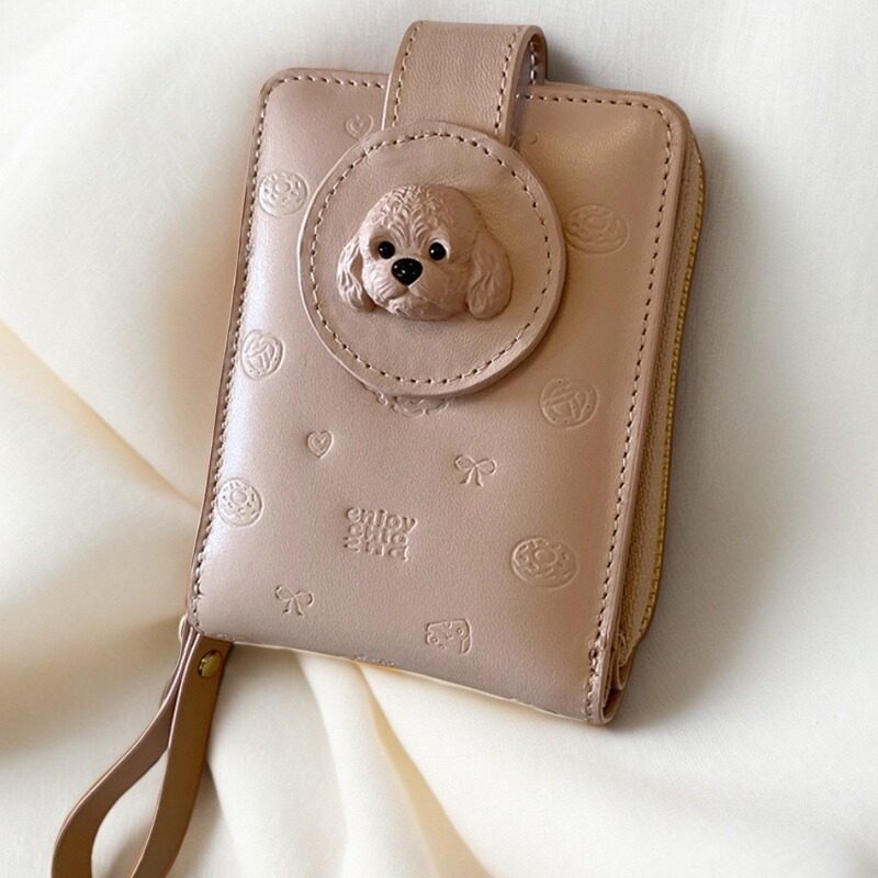 南风Chio2nd 面包小狗真皮卡包精致软萌小狗钱包手拿包证件收纳包,淘宝优惠券,粉丝福利购,淘宝优惠卷