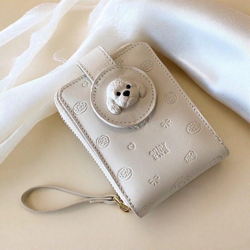 南风Chio2nd 面包小狗真皮卡包精致软萌小狗钱包手拿包证件收纳包,淘宝优惠券,粉丝福利购,淘宝优惠卷