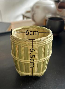 茶漏手工竹编织品迷你圆形小竹篓