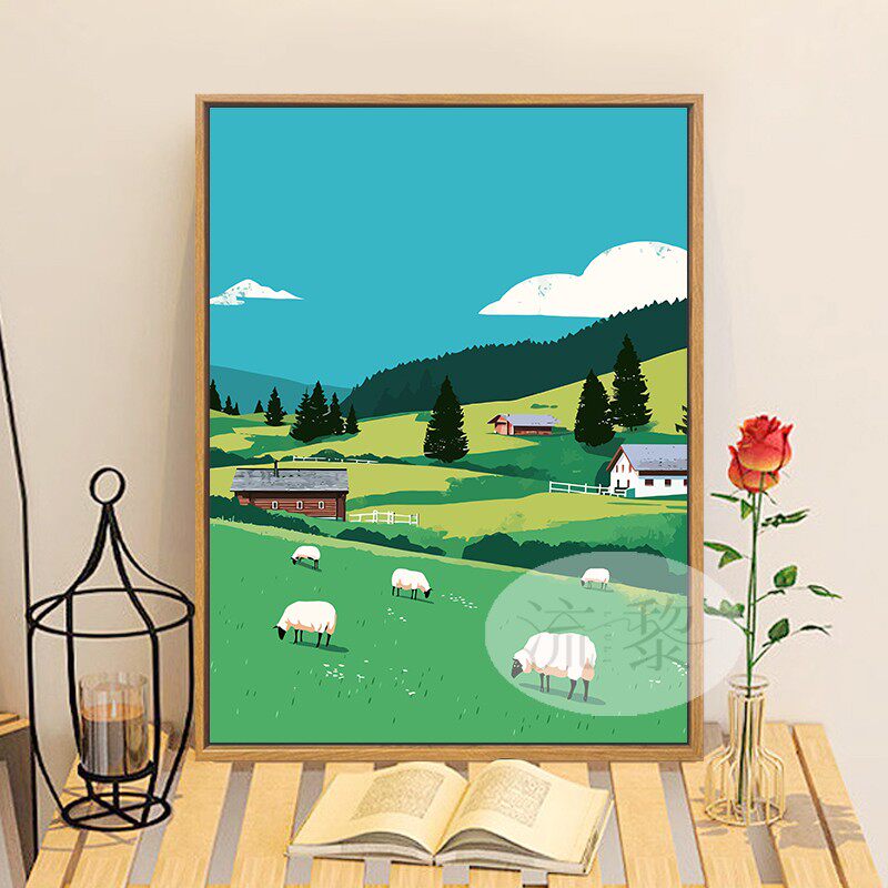 我的阿勒泰风景DIY数字油画手工绘填充涂色高级感解压油彩装饰画