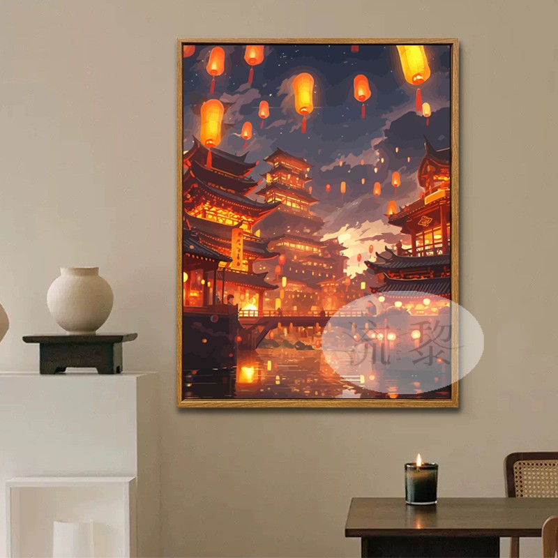2024新款国潮古风大唐盛世DIY数字油画手工绘填充色高级感装饰画
