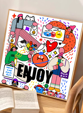 韩系多巴胺ins风数字油彩画DIY