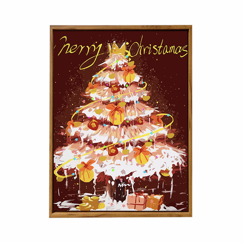 圣诞节礼物DIY数字油画2024新款手工绘填充涂色丙烯油彩装饰挂画 - 图0