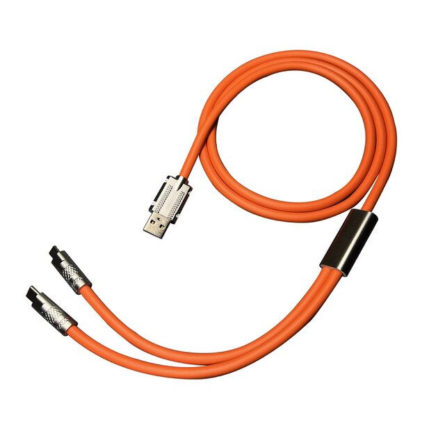 6A super fast charging liquid silicone two-in-one data cable