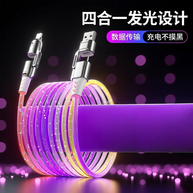 Yixingxing 4-in-1 luminous charging cable