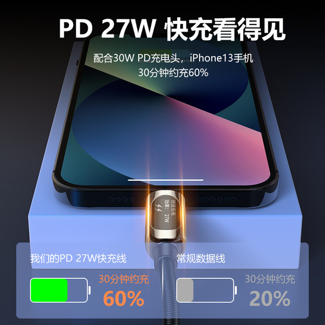 Male Typec to lightning digital display data cable