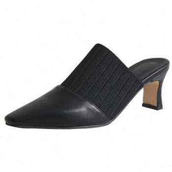 ເກົາຫຼີ ຕີນສີ່ຫຼ່ຽມນ້ອຍ Baotou half drag heel high heel 2022 spring new style black versatile chic trendy outer wear Internet Celebrity shoes Mule