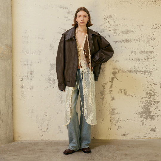 WanatryPU leather wandering silhouette leather jacket