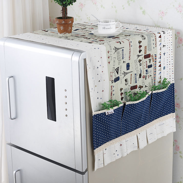 梵森布艺田园冰箱罩冰箱巾防尘罩盖巾盖布收纳袋对双开门多色包邮,淘宝优惠券,粉丝福利购,淘宝优惠卷