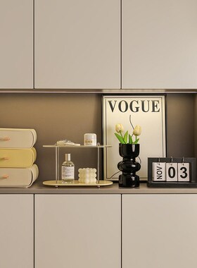 奶油风进门入户玄关鞋柜摆件门口钥匙收纳梳妆台化妆品项链首饰架