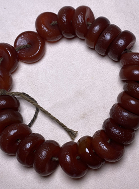 橘皮纹辽金老珠子算盘珠老玛瑙隔片车轮珠手链手串平安扣佛珠配饰