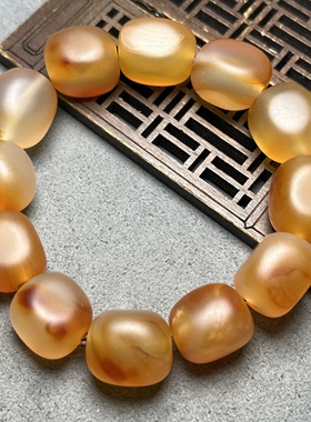 复古天然俏色手工玛瑙手串藏系糖料北红玛瑙随型手链冰花玛瑙男款