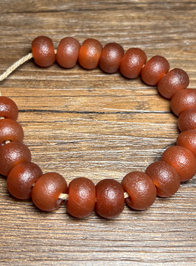 橘皮纹老珠子算盘珠老红玛瑙隔片车轮珠手链手串平安扣佛珠配饰