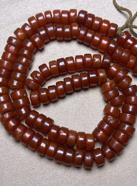 西亚老红玛瑙仿古西周玛瑙隔片车轮珠扁珠算盘珠108佛珠手串手链