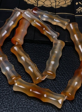 天然色辽金老玛瑙竹节玉髓管子红色玛瑙竹节桶珠勒子文玩佛珠