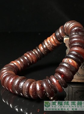 手链高古老红散珠药片材质保真