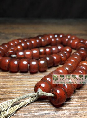 明清老玛瑙桶珠算盘珠串老红玛瑙车轮珠佛珠项链红老玛瑙大孔片珠
