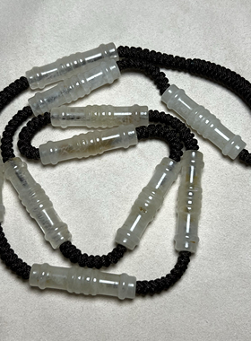 尼泊尔老水晶多棱竹节管珠项链毛衣链水晶长管老珠子散珠项链配珠
