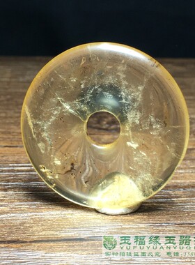 仿老白水晶玉环吊坠挂件古董古玩老水晶辽金环袈裟环平安扣挂件