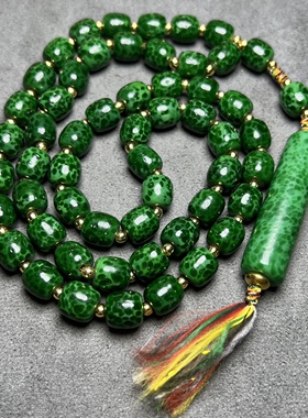 古玩古法老琉璃算盘珠青蛙皮佛珠项链毛衣链民族风服装配饰挂件