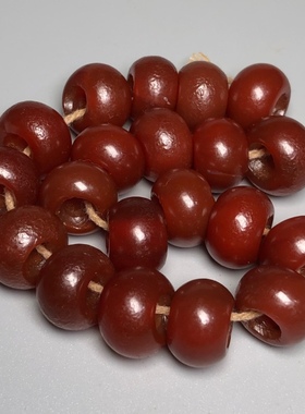 古玩老珠子老玛瑙算盘珠隔片红玛瑙凹面文玩大孔配珠手串项链配饰
