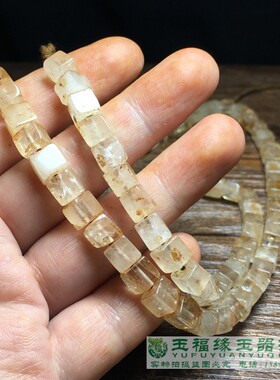 古玩老水晶珠子 108颗佛珠白水晶算盘珠佛珠 水晶佛珠念珠收藏品